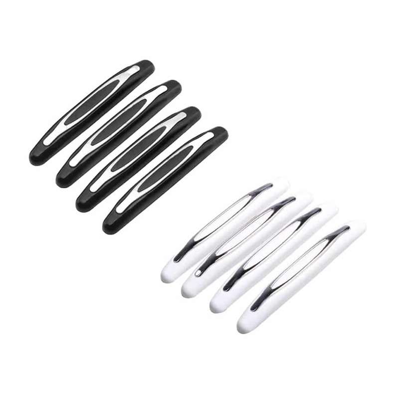 Universal Anti-Scratch Car Door Edge Guard Bumperx4- White+Black Combo