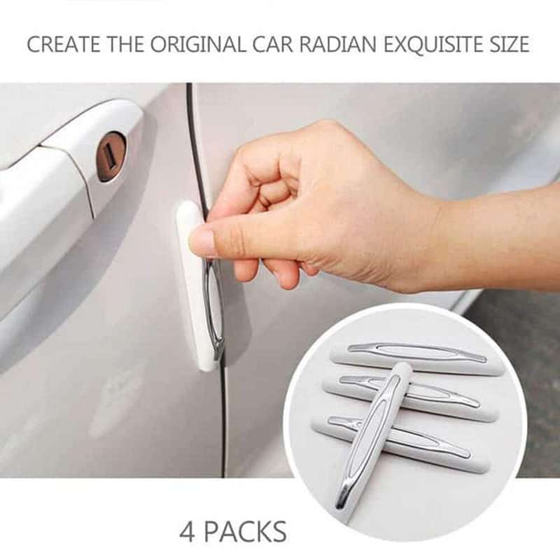 Universal Anti-Scratch Car Door Edge Guard Bumperx4- White+Black Combo