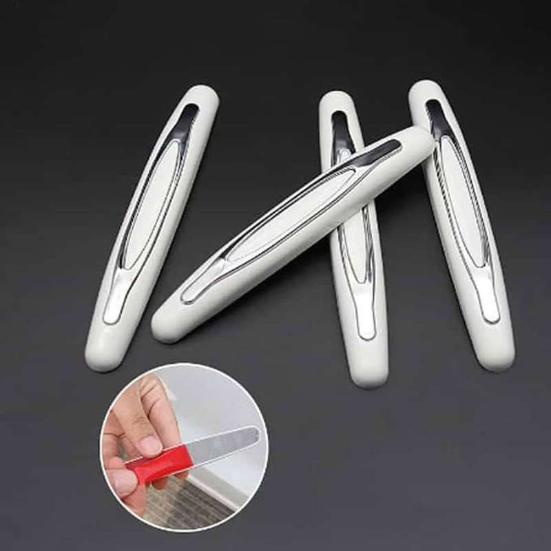 Universal Anti-Scratch Car Door Edge Guard Bumperx4- White+Black Combo