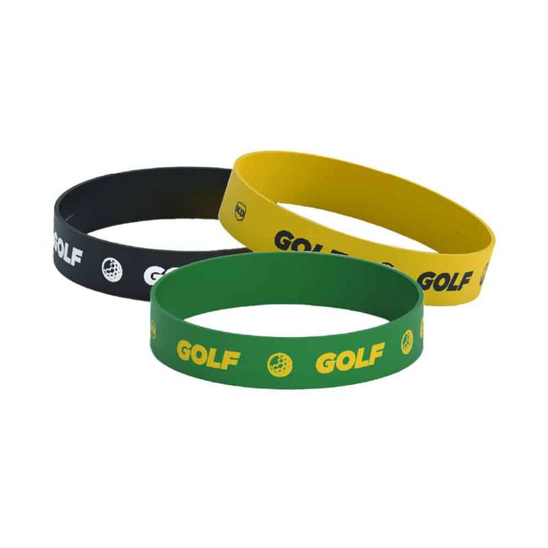 Killer Deals Debossed "Golf" Silicone Wristband Bracelet- 3 Pack
