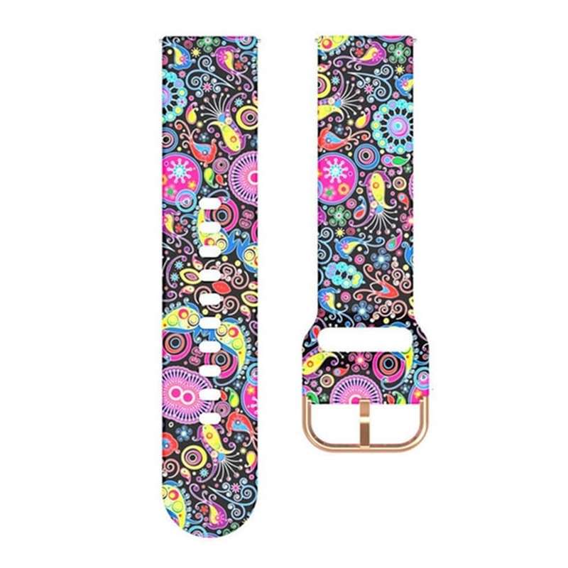 22mm Universal Replacement Silicone Strap- Colourful Jellyfish