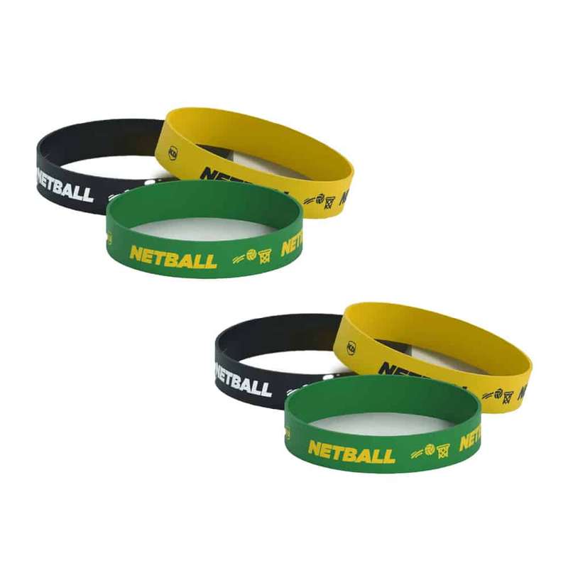 Killer Deals Debossed "Netball" Silicone Wristband Bracelet- 6 Pack
