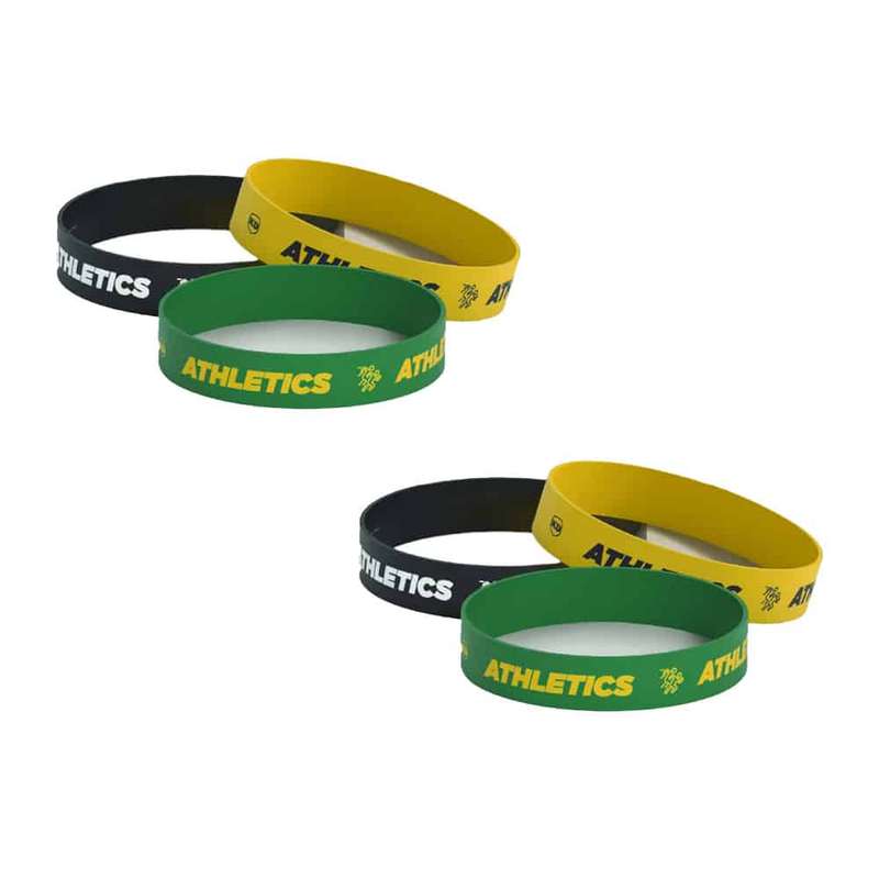 Killer Deals Debossed "Athletics" Silicone Wristband Bracelet- 6 Pack