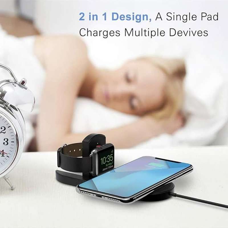 Killer Deals 2-in-1 Wireless Fast Charging Dock for iPhone Watch Samsung 2 Pack