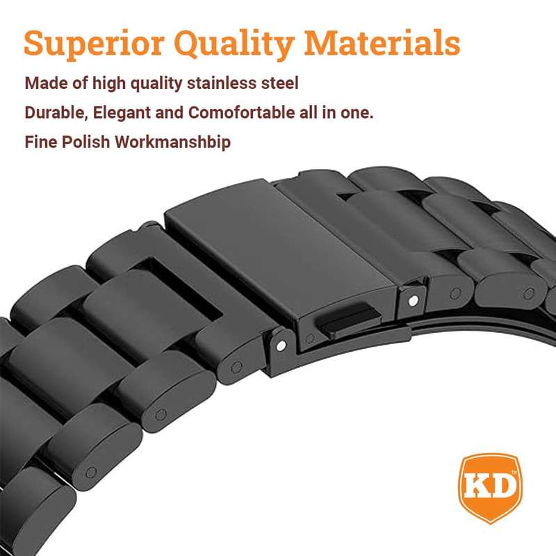 Killer Deals 18mm Stainless Steel Strap for Samsung Gear Fit 2 SM-R360- Black