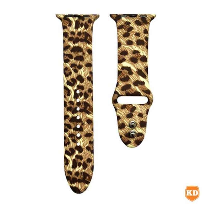 Killer Deals Silicone Strap for 42/44/45/49mm Apple Watch (S/M)- Black and Cheetah Combo