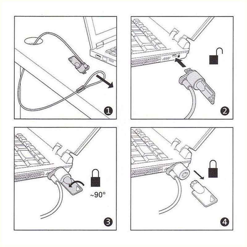 HP Keyed Cable Lock 10mm T1A62AA