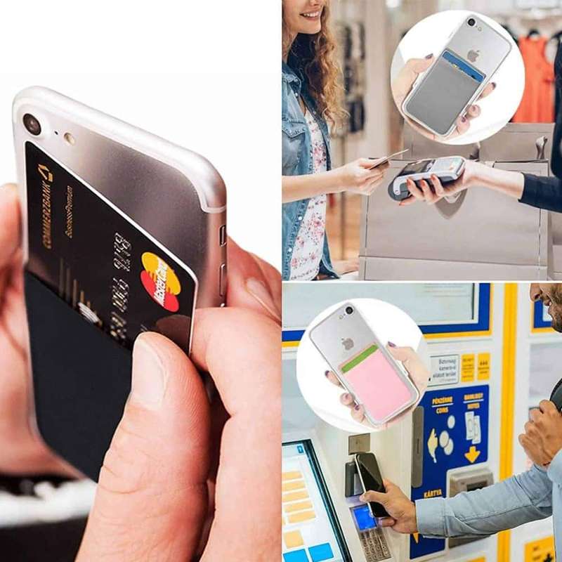 Killer Deals Adhesive RFID Blocking Lycra Wallet for iPhone/Smartphone- Black x10 - Combo