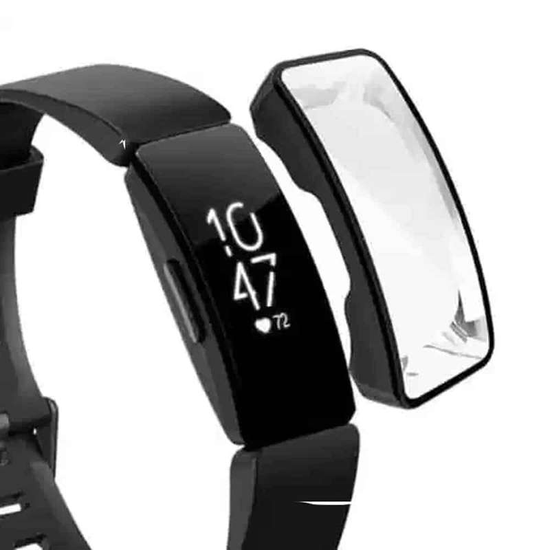 Fitbit Inspire/HR TPU case (black) + screen protector Combo
