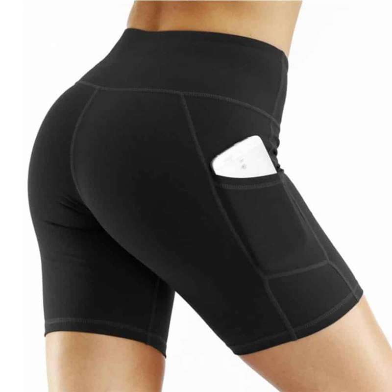 Killer Deals High Waist Biker Shorts Yoga Workout Running Compression Exercise Shorts Side Pocket...