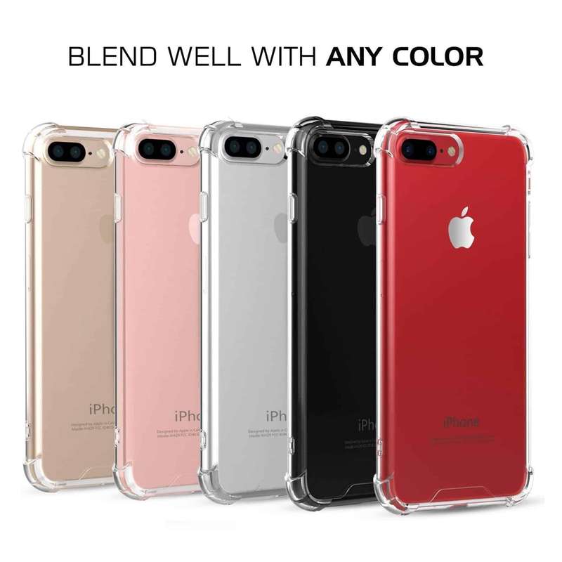 Killer Deals Shockproof Gel Back Cover Phone Case for iPhone 7+ (Clear)