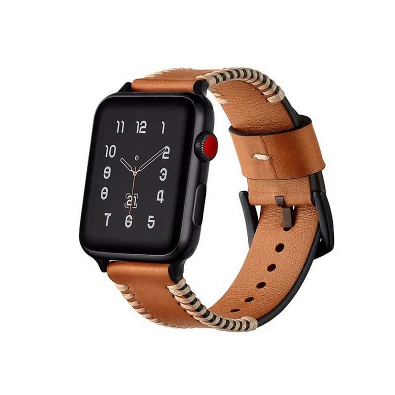 Leather Strap for 38/40/41mm Apple Watch- Brown