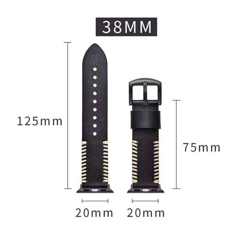 Leather Strap for 38/40/41mm Apple Watch- Brown