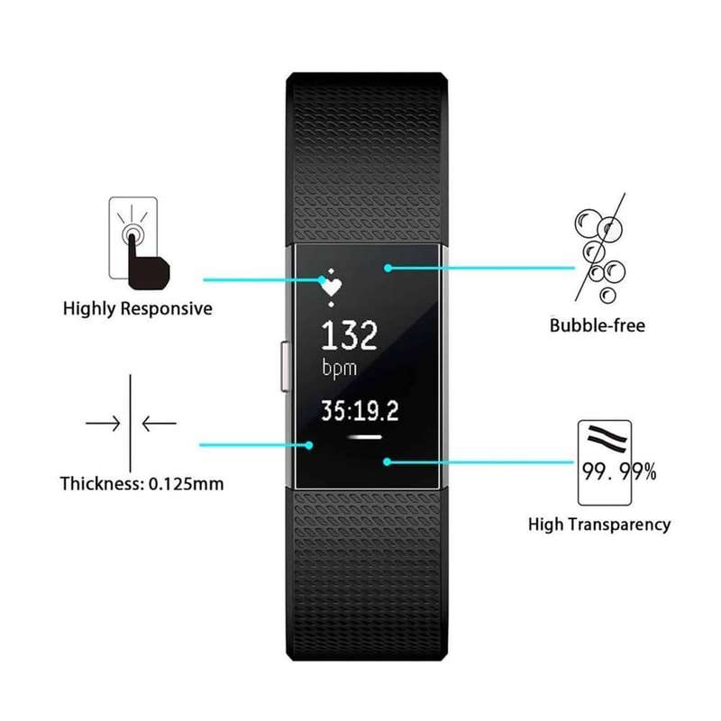 Killer Deals 31mm Scratch-Free TPU Screen Protector Film for Fitbit Charge 2 x2 Combo