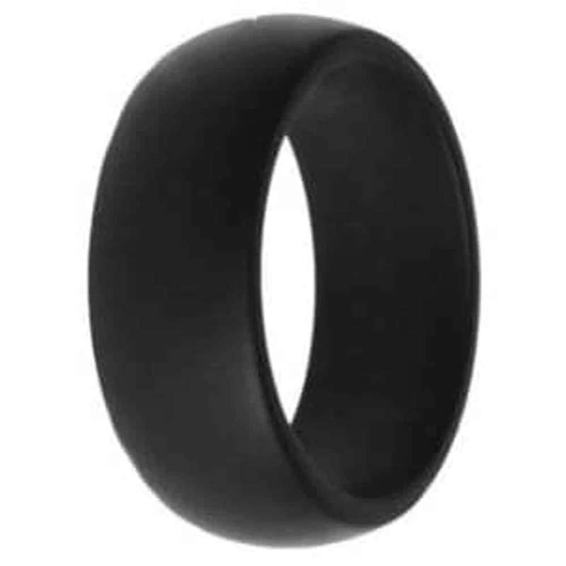 Killer Deals Men's Wedding Exercise Silicone Ring- 8mm- Black- Z+1