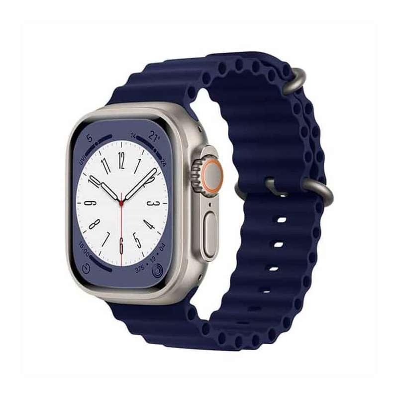 Marine Silicone Strap for 42/44/45/49mm Apple Watch - Frost Blue