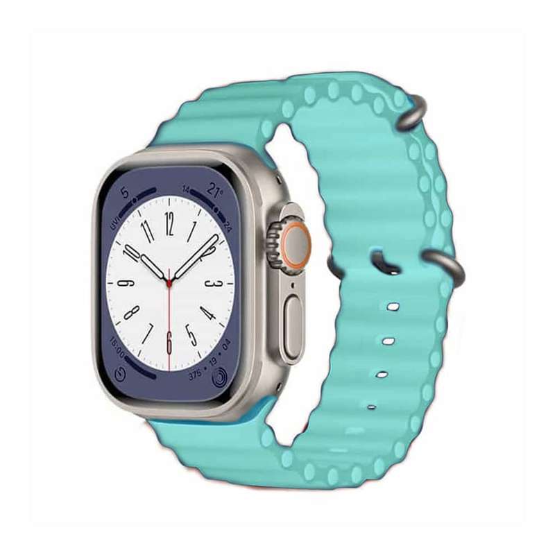 Marine Silicone Strap for 42/44/45/49mm Apple Watch - Frost Blue