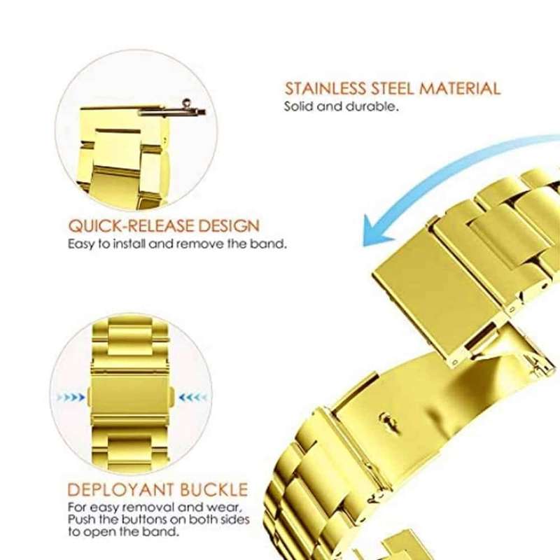 Killer Deals 18mm watch 3 links stainless -steel strap - Gold
