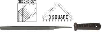 FILE AFILE THREE SQ 2ND CUT 150MM SLEEVE