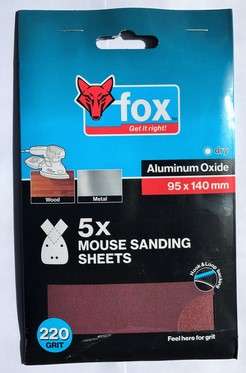 ABR FOX MOUSE SANDING P80 5PC 95X140MM