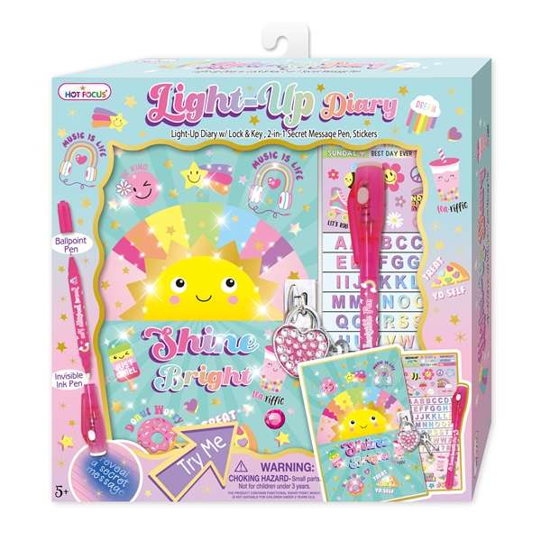 Hot Focus Diary with Light-Up Cover Rainbow