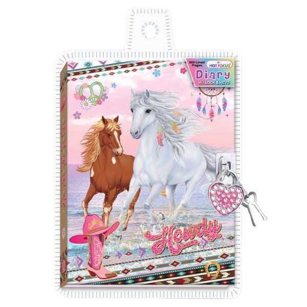 Hot Focus Wild & Free Diary with Lock & Key