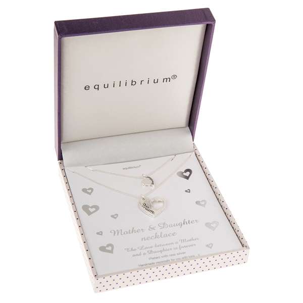 Equilibrium Silver Plated Necklace Mum/Daughter Set of 2