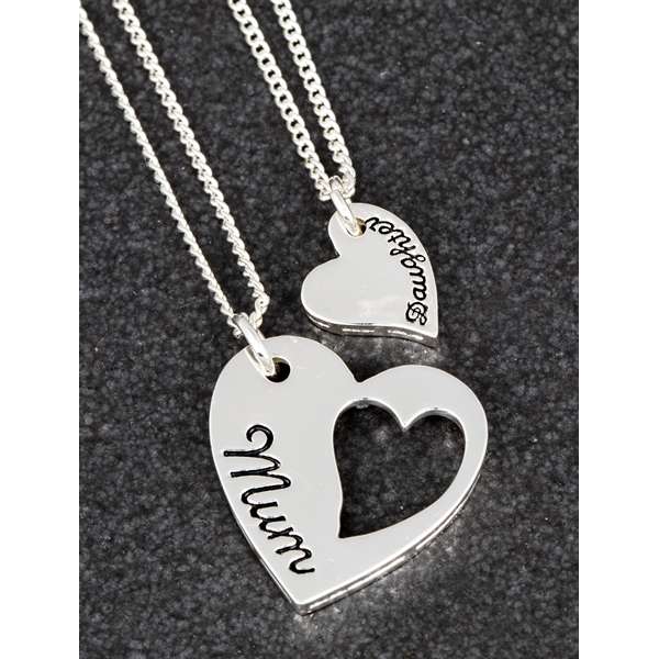 Equilibrium Silver Plated Necklace Mum/Daughter Set of 2