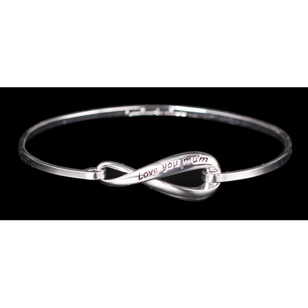 Equilibrium Silver Plated Bangle Mum Eternal