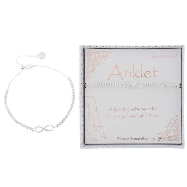 Equilibrium Silver Plated Anklet Eternal Love