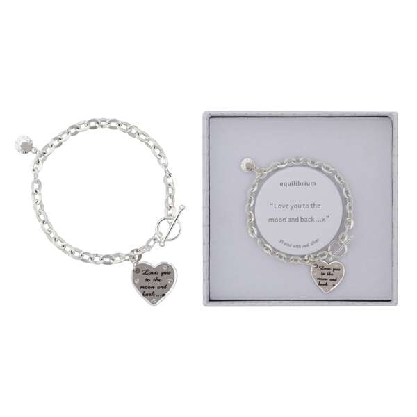 Equilibrium Silver Plated Bracelet Duo Style Love Moon