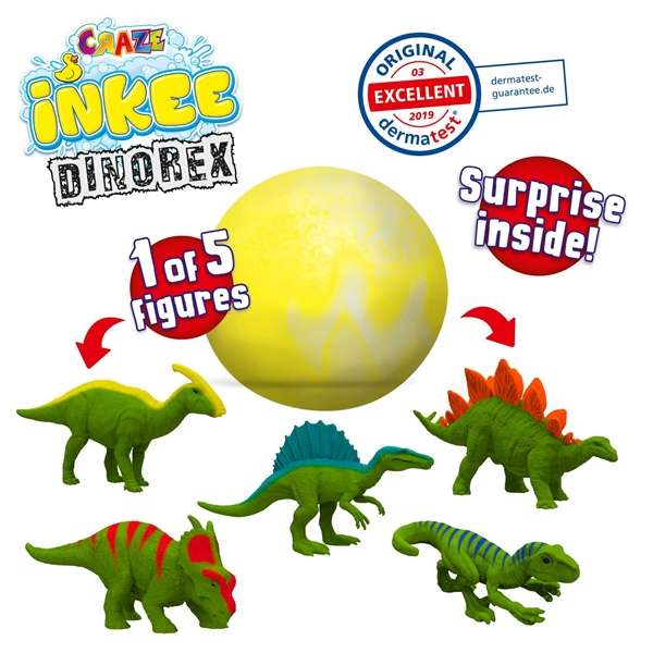 Craze Inkee Bathtime Toys Dino Display 8 Pieces