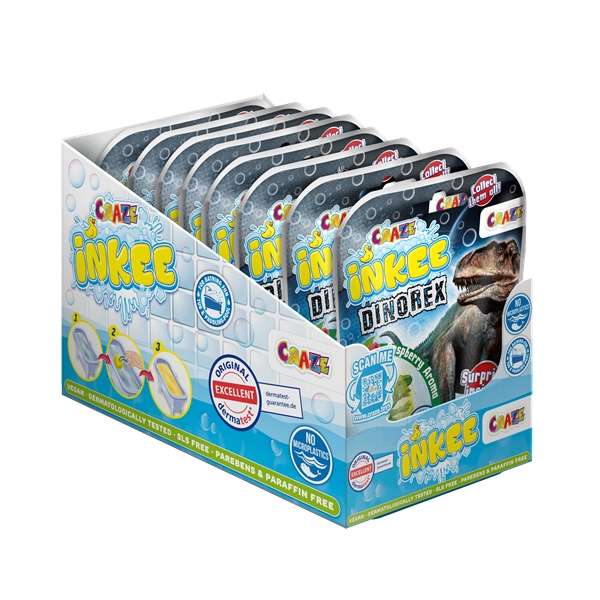 Craze Inkee Bathtime Toys Dino Display 8 Pieces