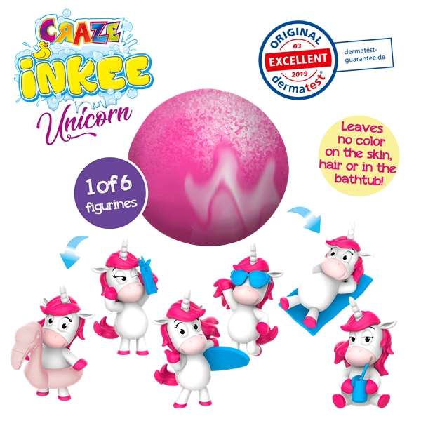 Craze Inkee Bathtime Toys Unicorn Beach Display 8 Pieces
