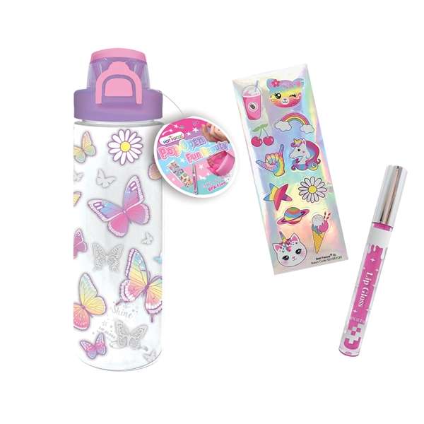 Hot Focus Tye Dye Butterfly Pop Open Water Bottle