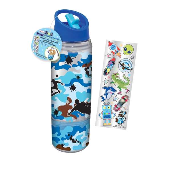 Hot Focus 2 in 1 Snack Water Bottle Camo