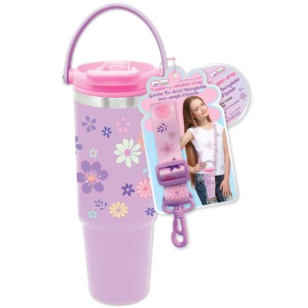Hot Focus Stainless Steel Tumbler with shoulder strap
