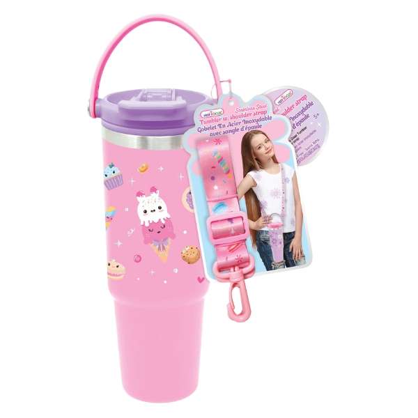 Hot Focus Stainless Steel Tumbler with shoulder strap