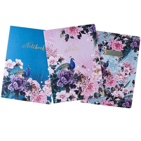 Design by Violet Notebooks A4 3 Pack Exquisite Peacock