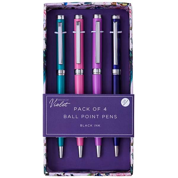 Design by Violet Ballpoint Pen 4 Pack Exquisite Peacock