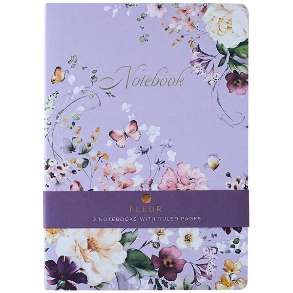 Notebooks A4 3 Pack Fleur