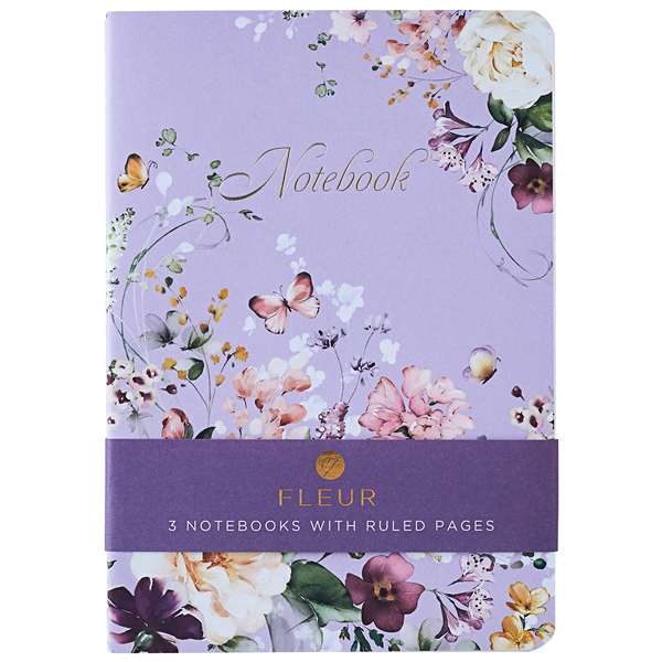 Notebooks A5 3 Pack Fleur