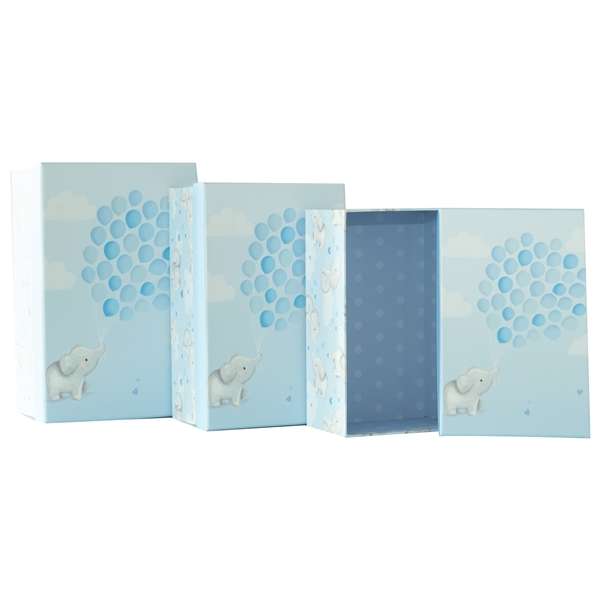 3 Nested Boxes Baby Blue
