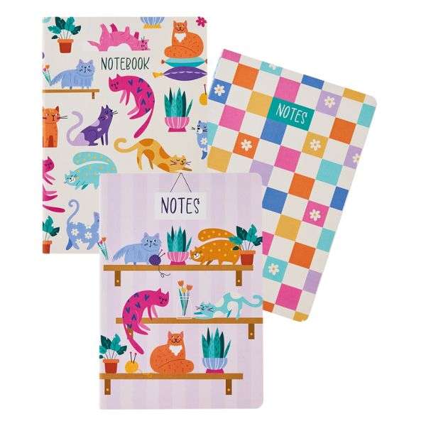 Notebooks A5 3 Pack Cattitude
