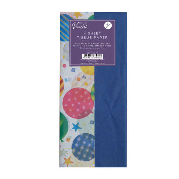 Tissue Paper 4 Sheet Baloons & Navy