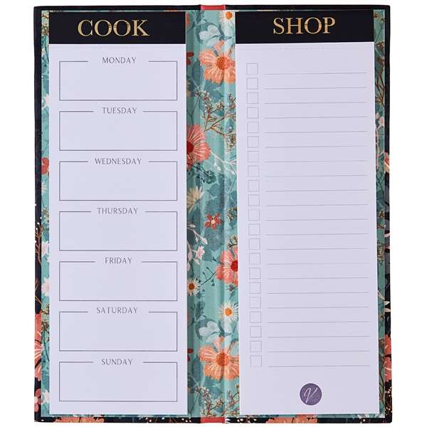 Midnight Madness Magnetic Weekly Meal Planner - 52 Tear-Off Pages with Fridge Magnet