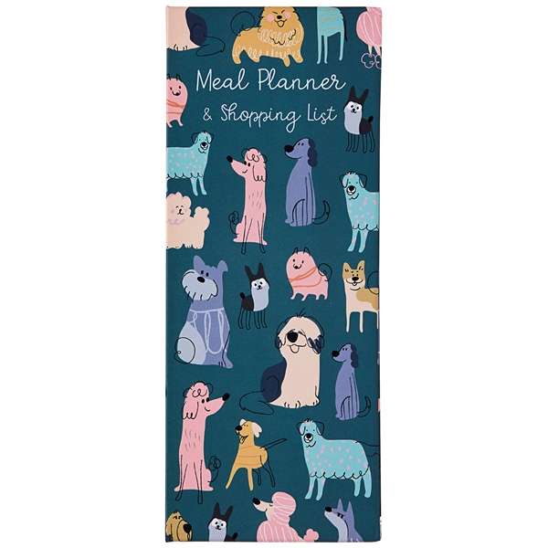 Doodley Dogs Magnetic Weekly Meal Planner - 52 Tear-Off Pages with Fridge Magnet