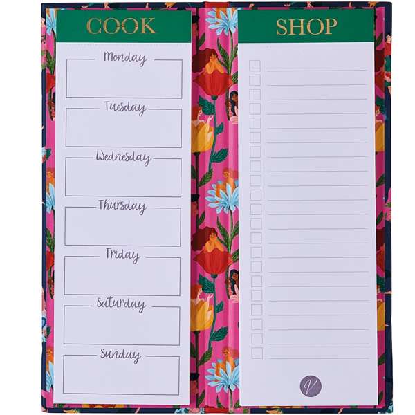 Poppy Magnetic Weekly Meal Planner - 52 Tear-Off Pages with Fridge Magnet