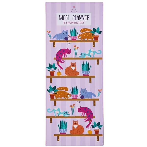 Cattitude Magnetic Weekly Meal Planner - 52 Tear-Off Pages with Fridge Magnet