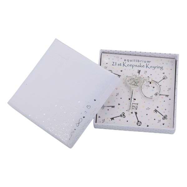 Equilibrium 21st Keepsake Keyring with Diamante 5cm